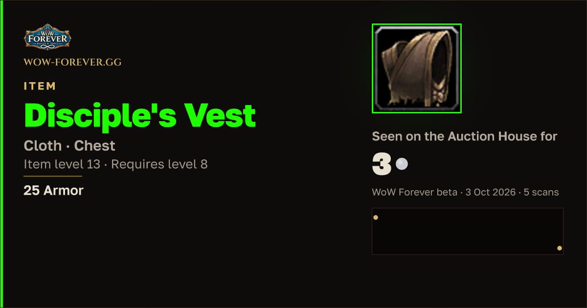 The preview card for Disciple's Vest