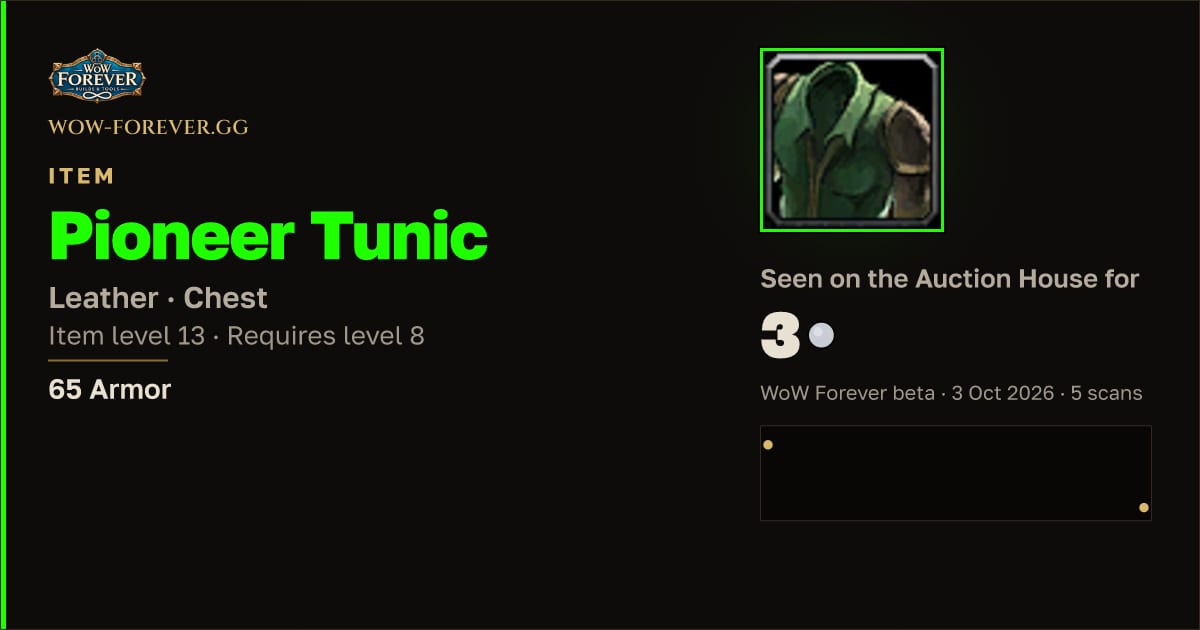 The preview card for Pioneer Tunic