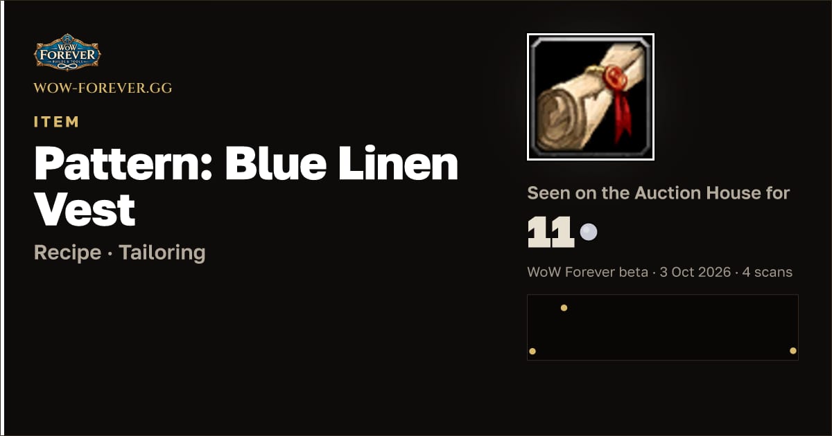 The preview card for Pattern: Blue Linen Vest