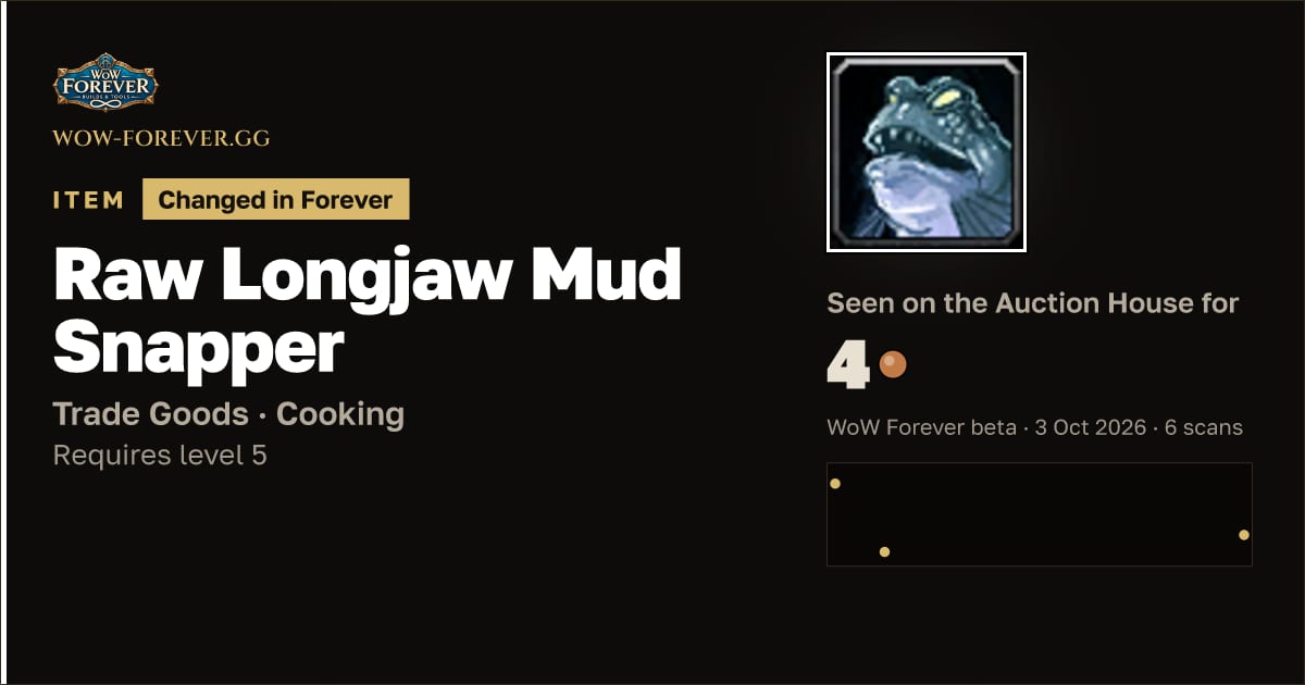 The preview card for Raw Longjaw Mud Snapper