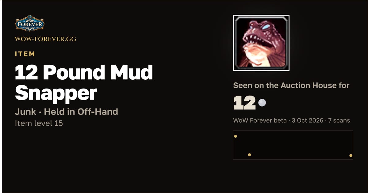 The preview card for 12 Pound Mud Snapper