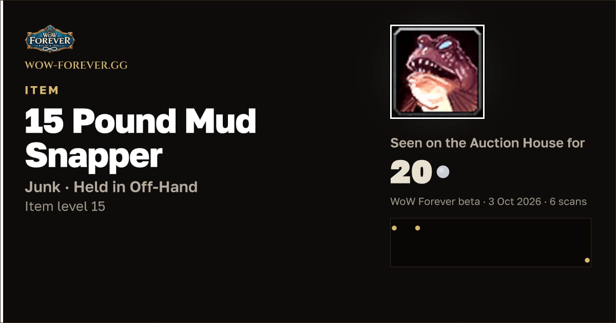 The preview card for 15 Pound Mud Snapper