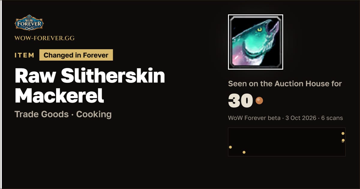 The preview card for Raw Slitherskin Mackerel