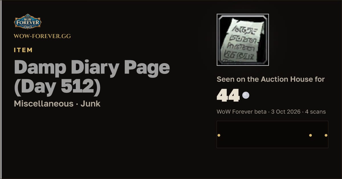 The preview card for Damp Diary Page (Day 512)