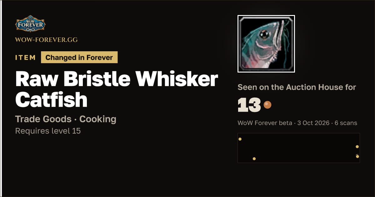 The preview card for Raw Bristle Whisker Catfish