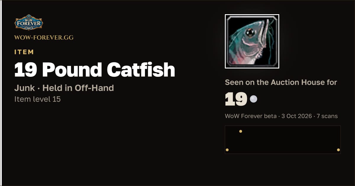The preview card for 19 Pound Catfish