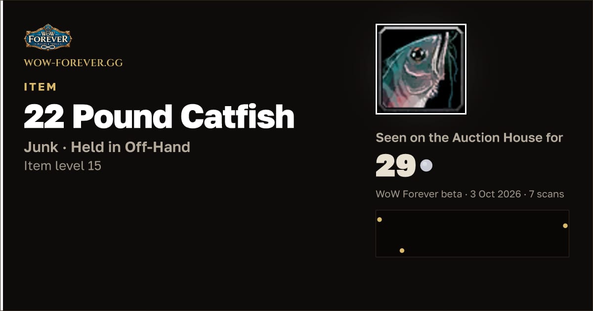 The preview card for 22 Pound Catfish