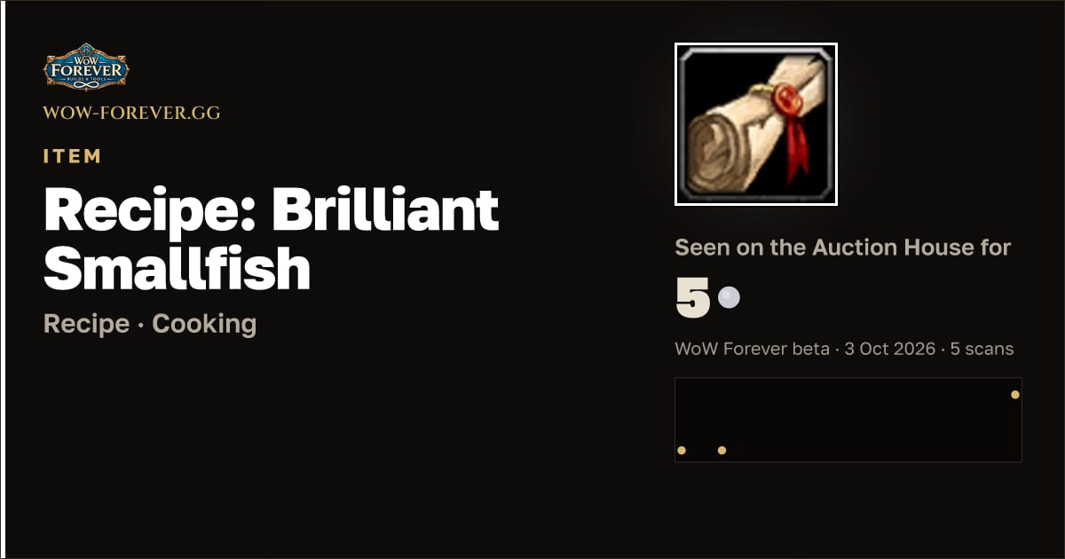 The preview card for Recipe: Brilliant Smallfish