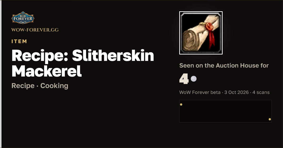 The preview card for Recipe: Slitherskin Mackerel