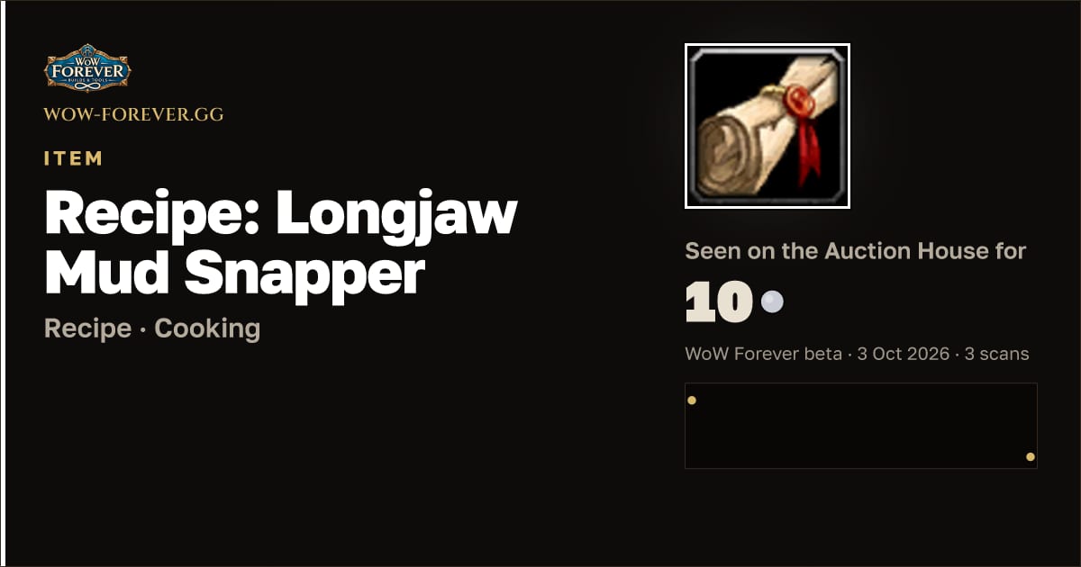 The preview card for Recipe: Longjaw Mud Snapper