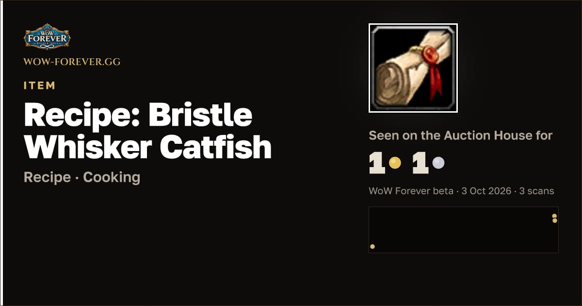 The preview card for Recipe: Bristle Whisker Catfish