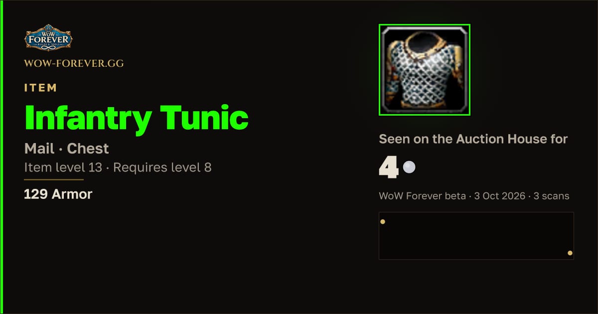 The preview card for Infantry Tunic