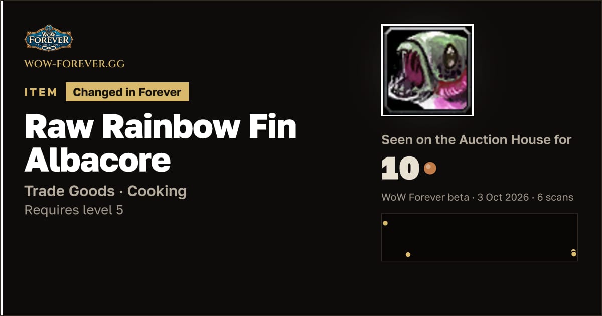 The preview card for Raw Rainbow Fin Albacore