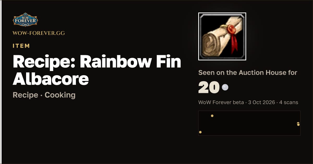 The preview card for Recipe: Rainbow Fin Albacore