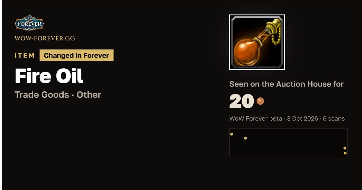 The preview card for Fire Oil