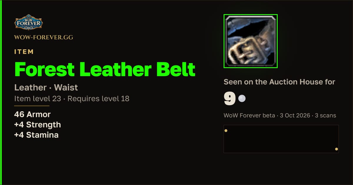 The preview card for Forest Leather Belt