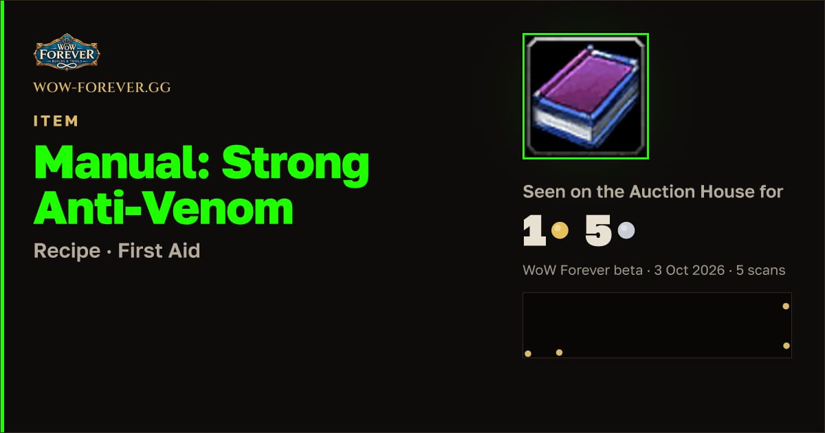 The preview card for Manual: Strong Anti-Venom