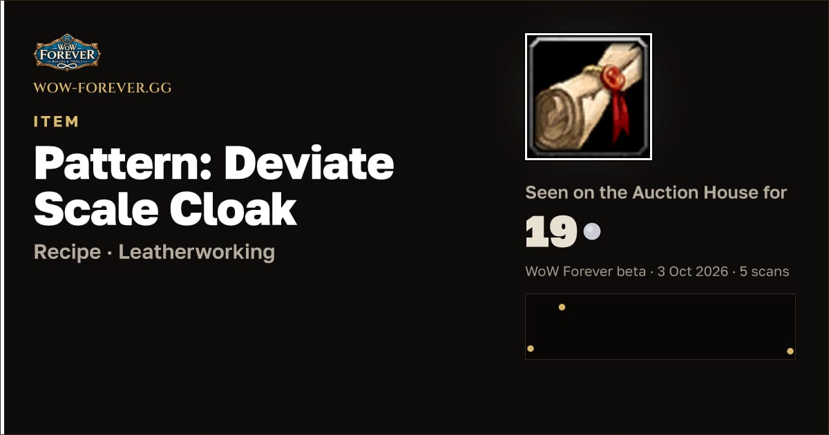 The preview card for Pattern: Deviate Scale Cloak