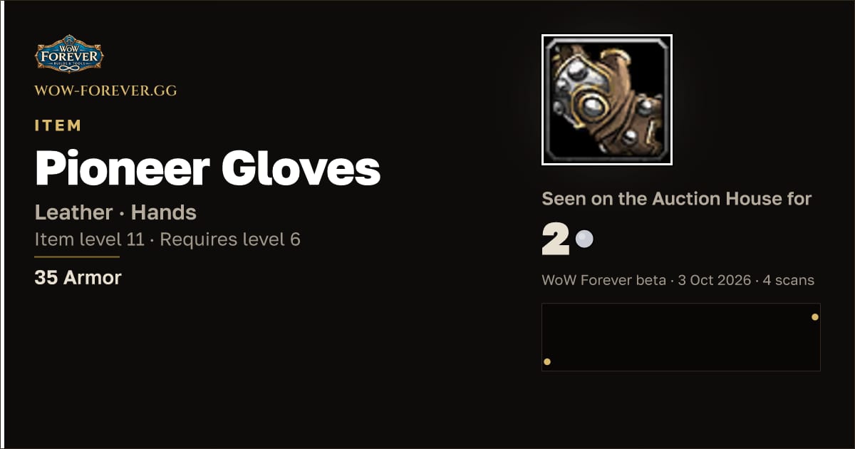 The preview card for Pioneer Gloves