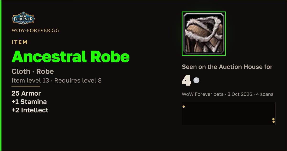 The preview card for Ancestral Robe