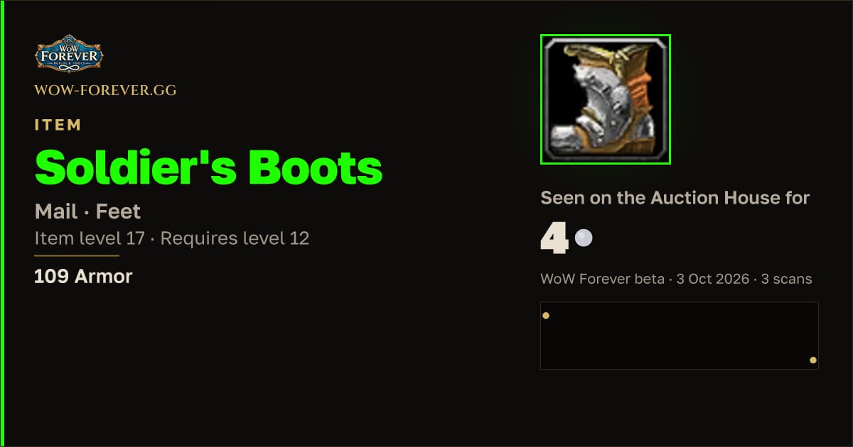 The preview card for Soldier's Boots