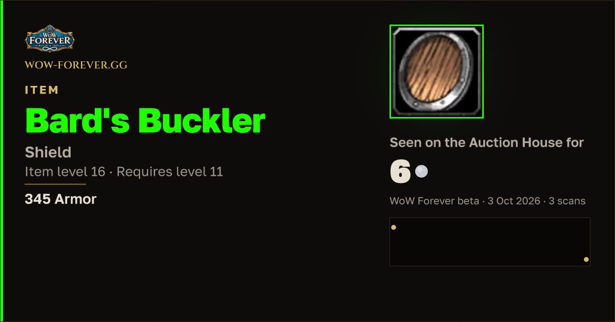 The preview card for Bard's Buckler