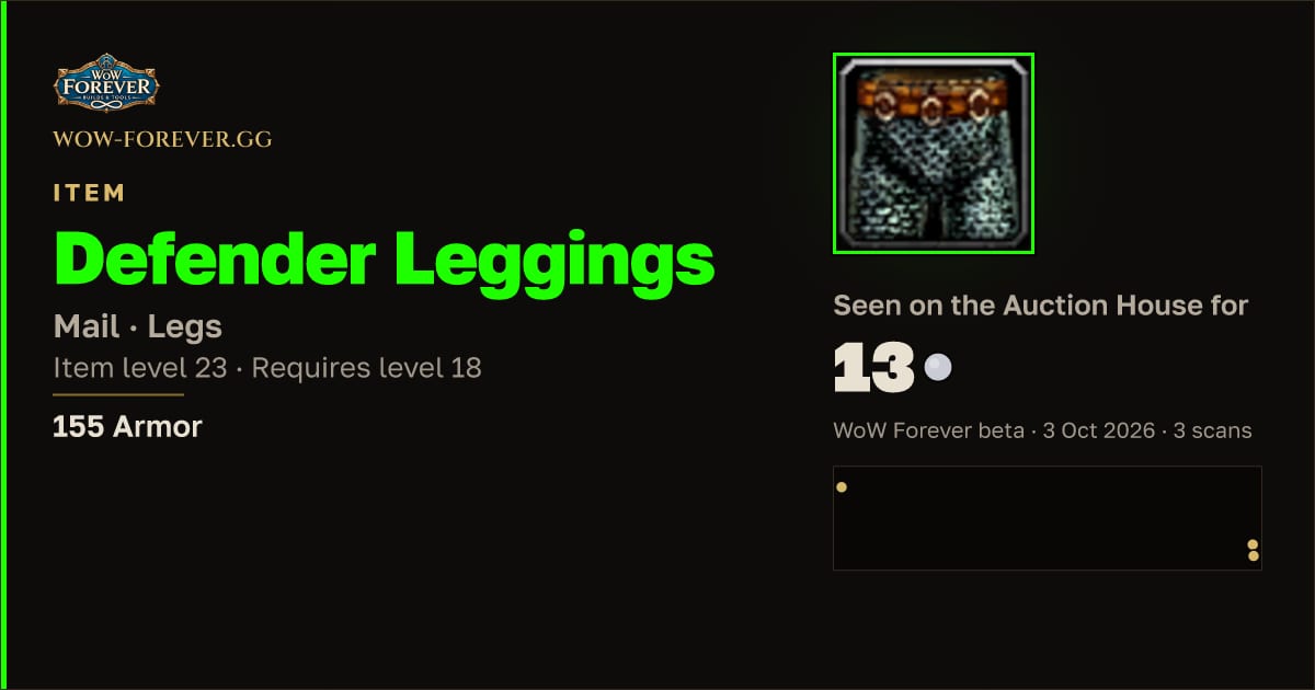 The preview card for Defender Leggings