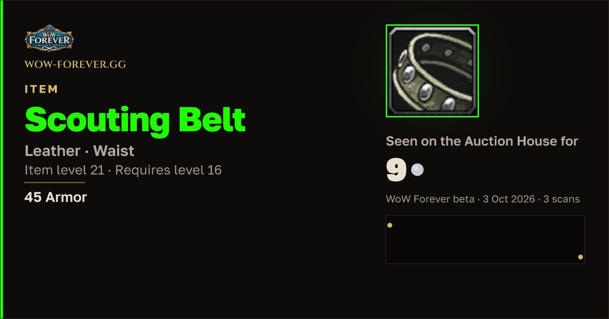 The preview card for Scouting Belt
