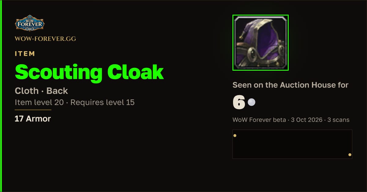 The preview card for Scouting Cloak