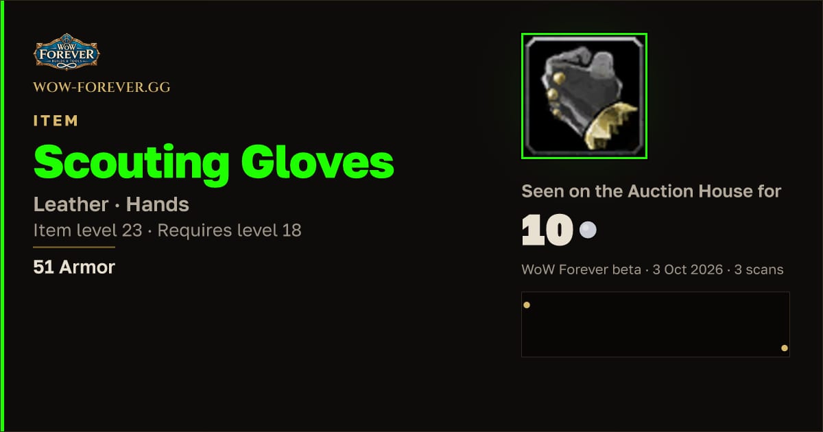 The preview card for Scouting Gloves