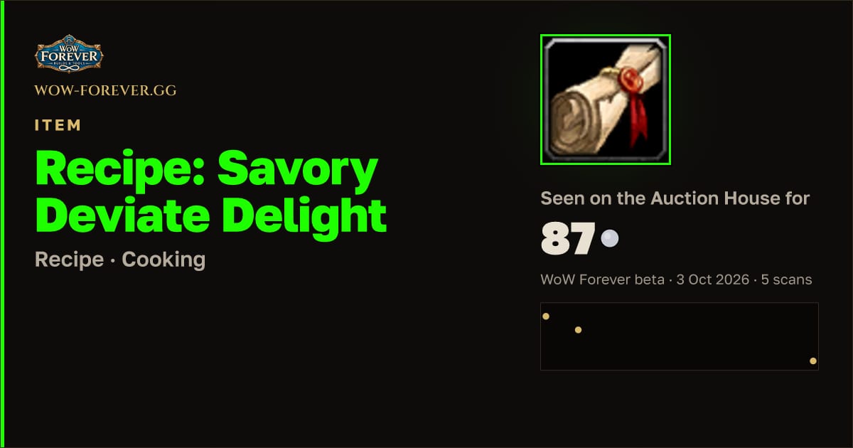 The preview card for Recipe: Savory Deviate Delight
