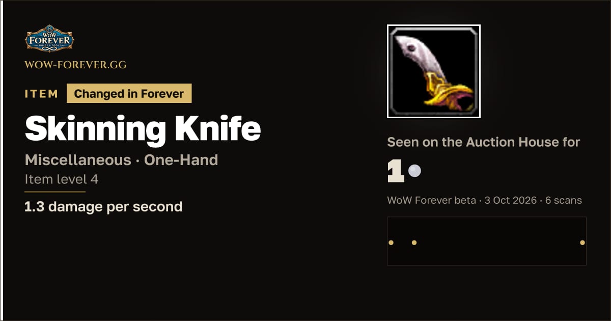 The preview card for Skinning Knife