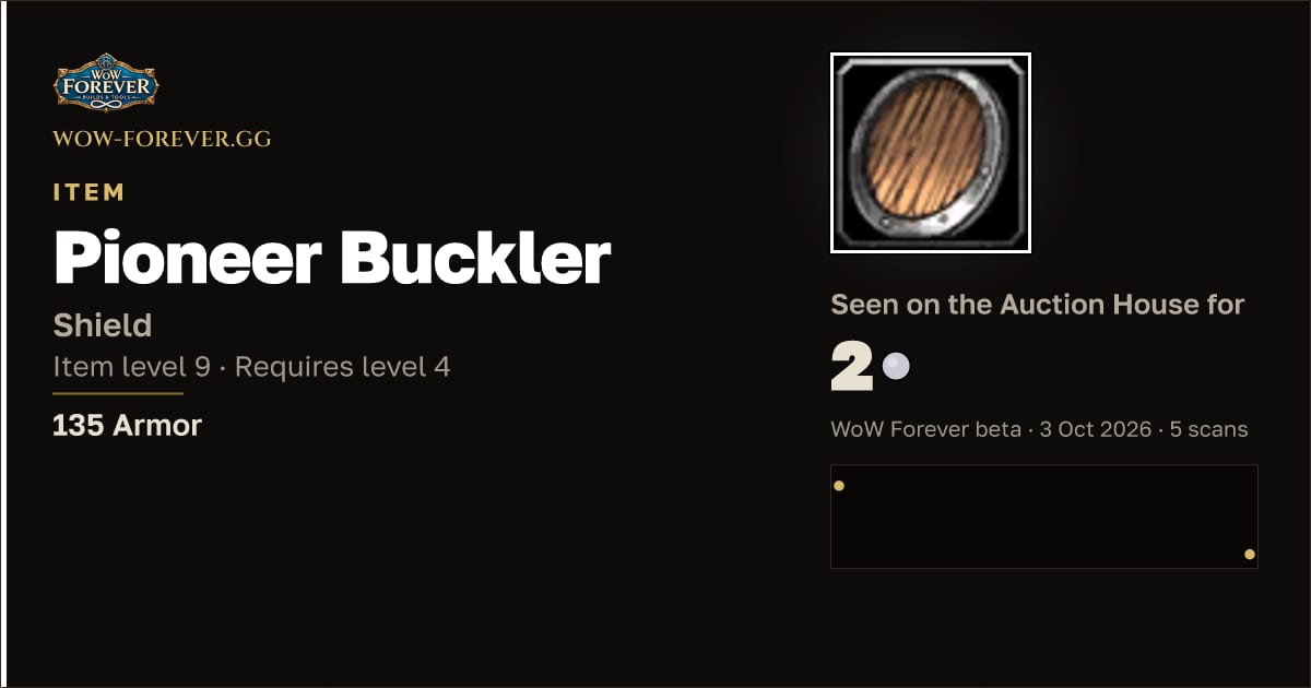The preview card for Pioneer Buckler