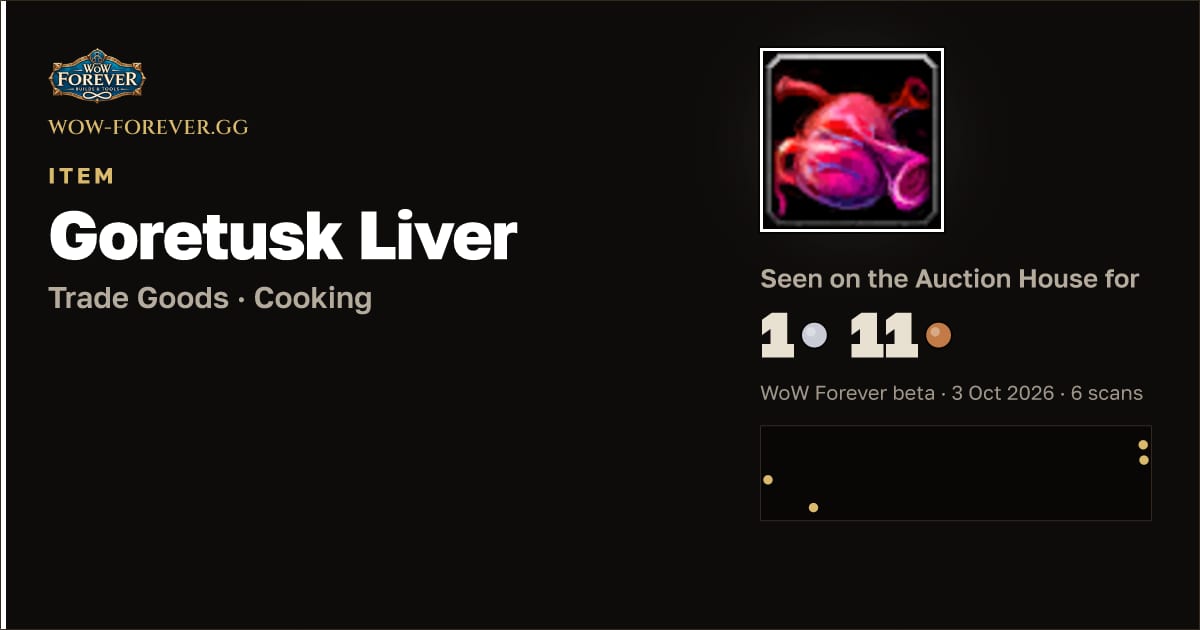 The preview card for Goretusk Liver