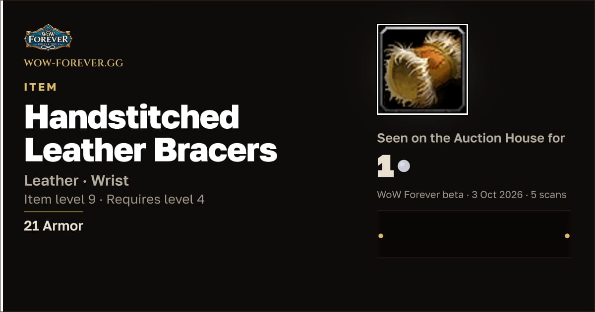 The preview card for Handstitched Leather Bracers