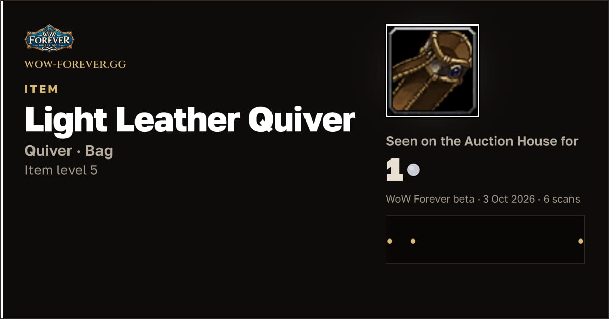 The preview card for Light Leather Quiver