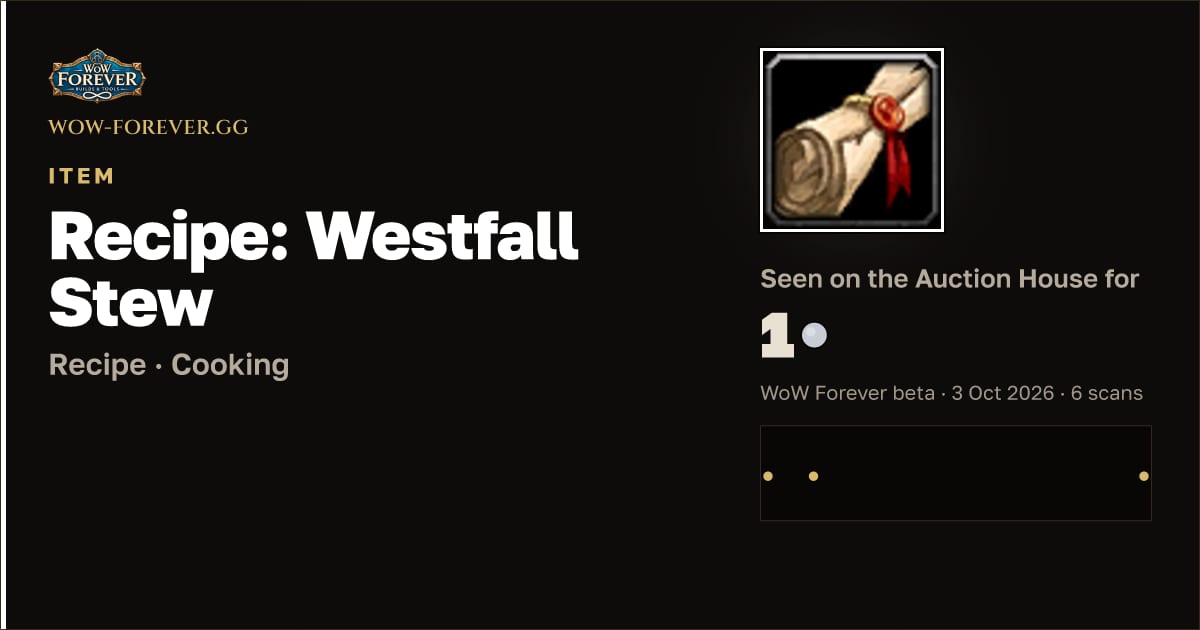 The preview card for Recipe: Westfall Stew
