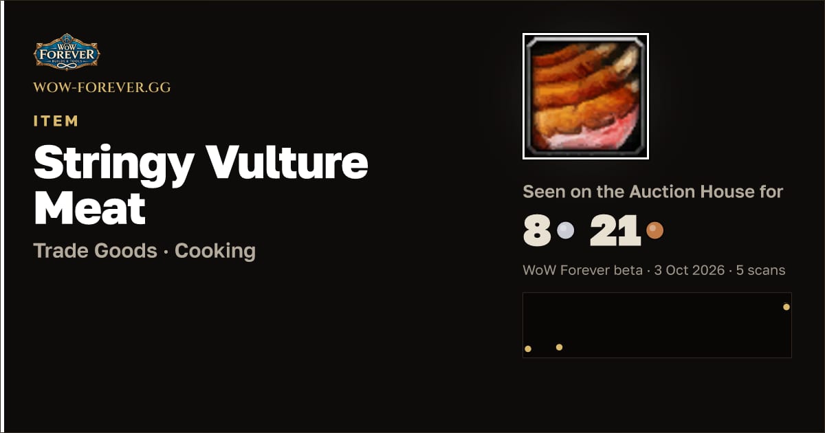The preview card for Stringy Vulture Meat