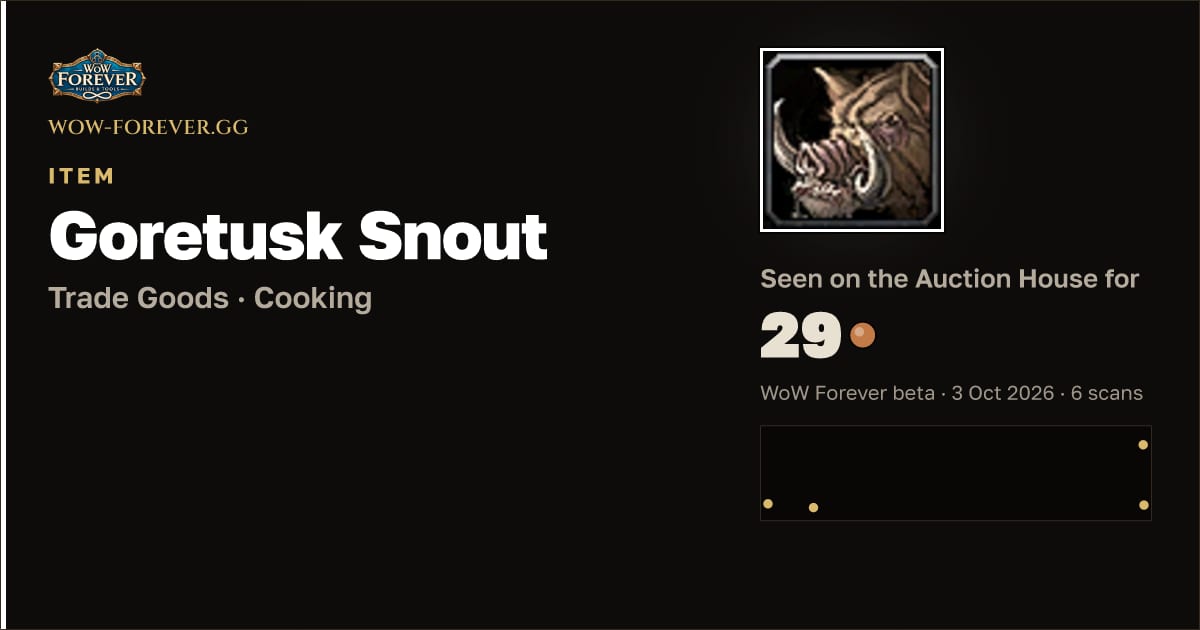 The preview card for Goretusk Snout