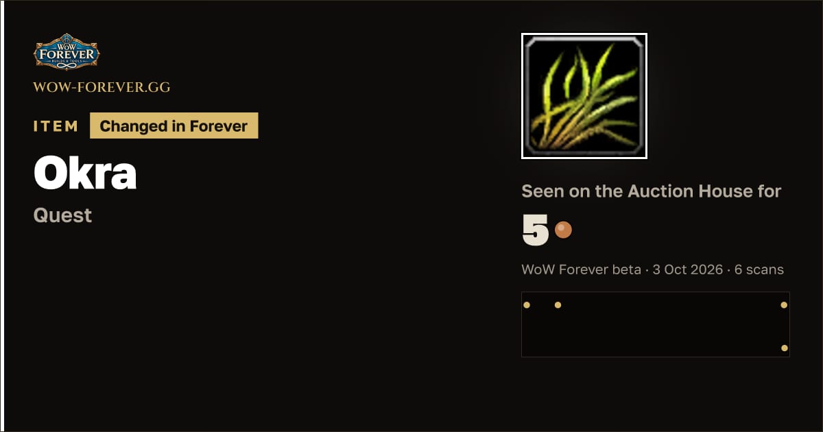The preview card for Okra