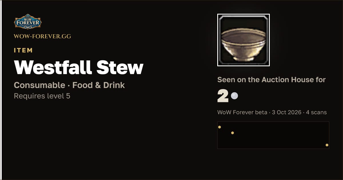 The preview card for Westfall Stew