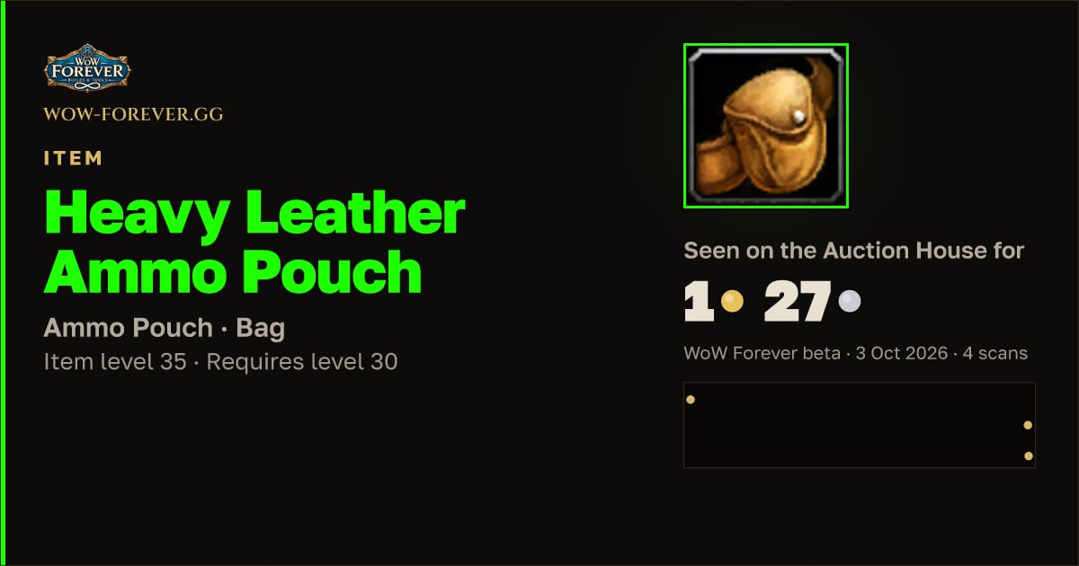 The preview card for Heavy Leather Ammo Pouch