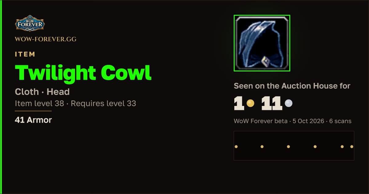 The preview card for Twilight Cowl
