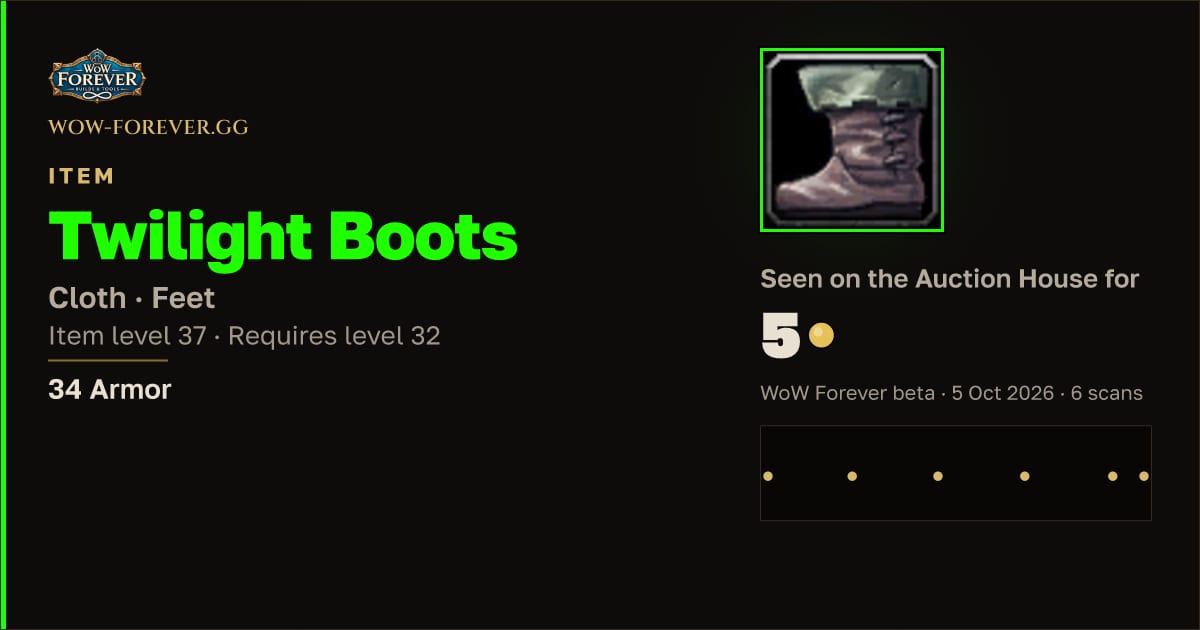 The preview card for Twilight Boots