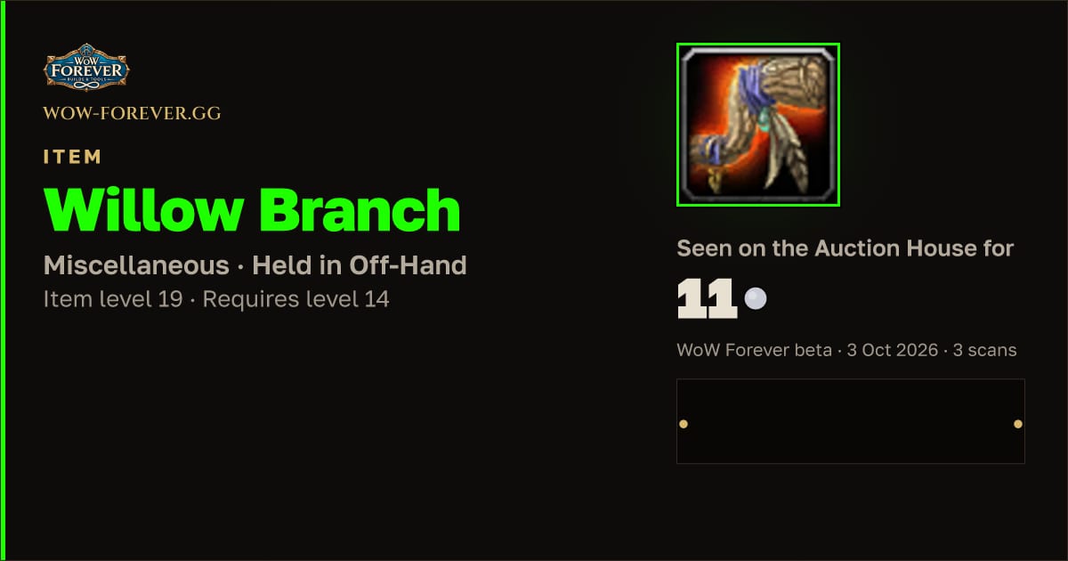 The preview card for Willow Branch