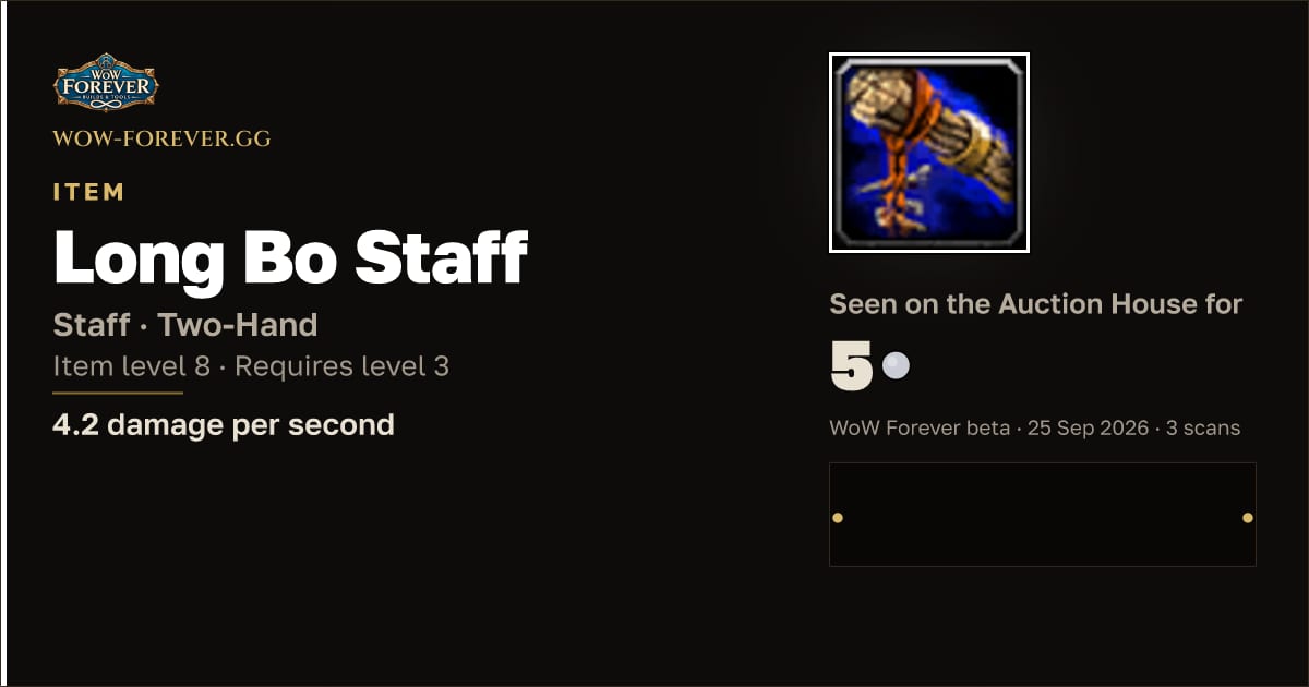 The preview card for Long Bo Staff