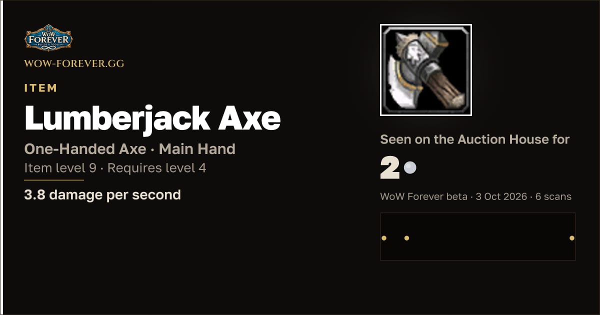 The preview card for Lumberjack Axe