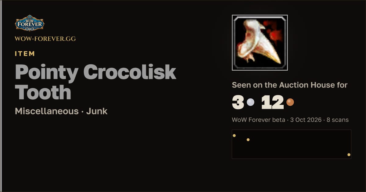 The preview card for Pointy Crocolisk Tooth