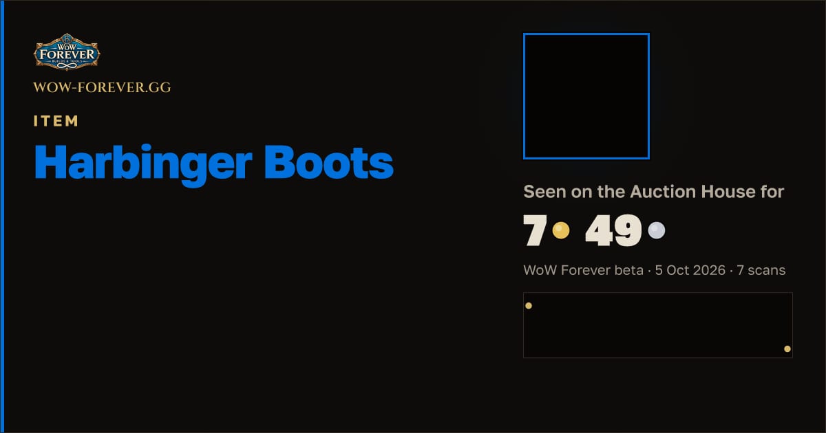 The preview card for Harbinger Boots