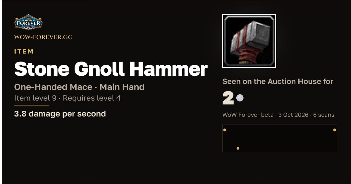 The preview card for Stone Gnoll Hammer